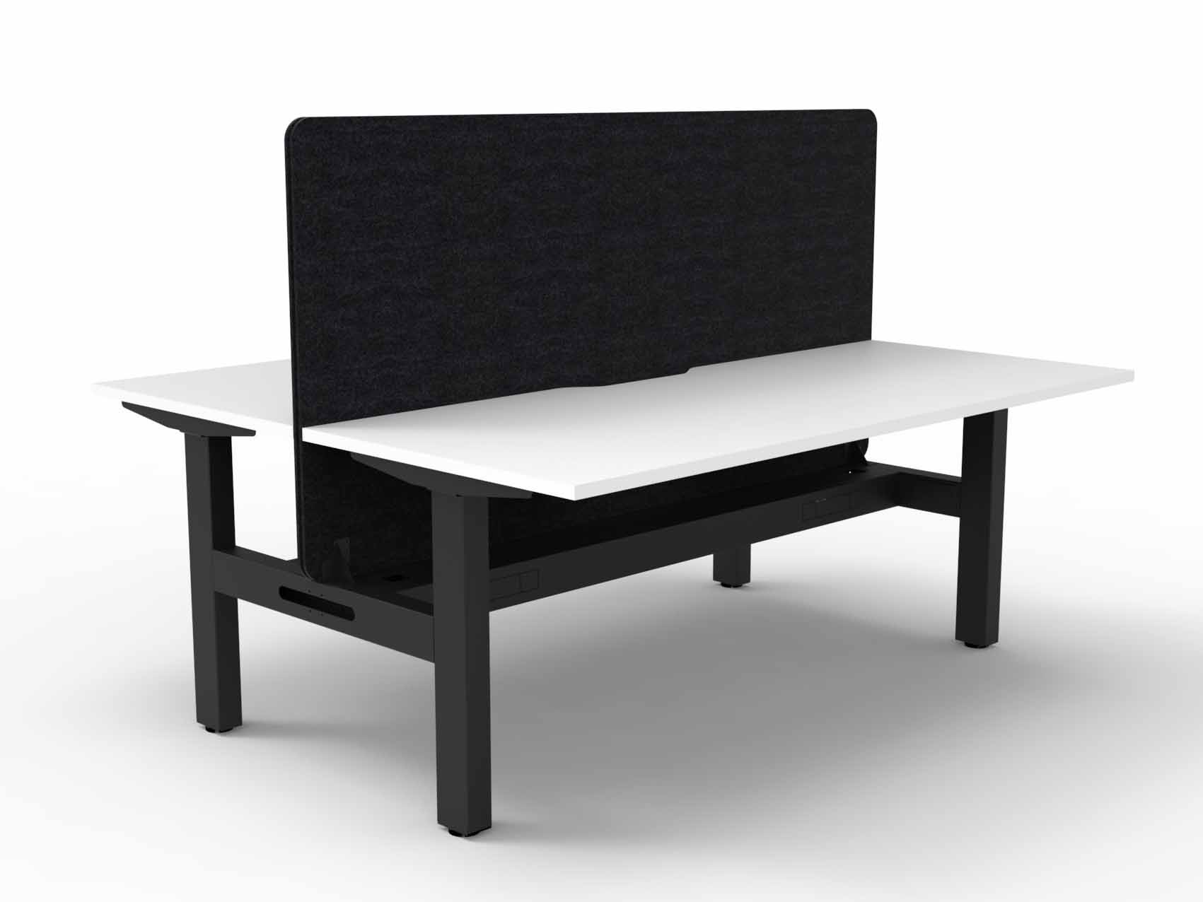 Boost Static Back to Back Workstation with Cable Tray and Eco Screen